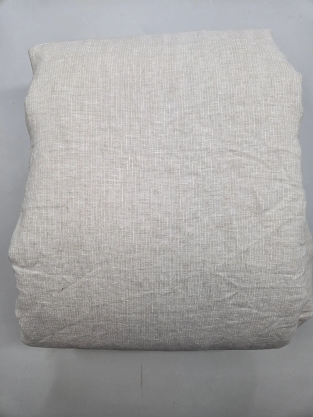 QUINCE European Linen Duvet Cover King/Cal King Natural Mini Pinstripe 7604